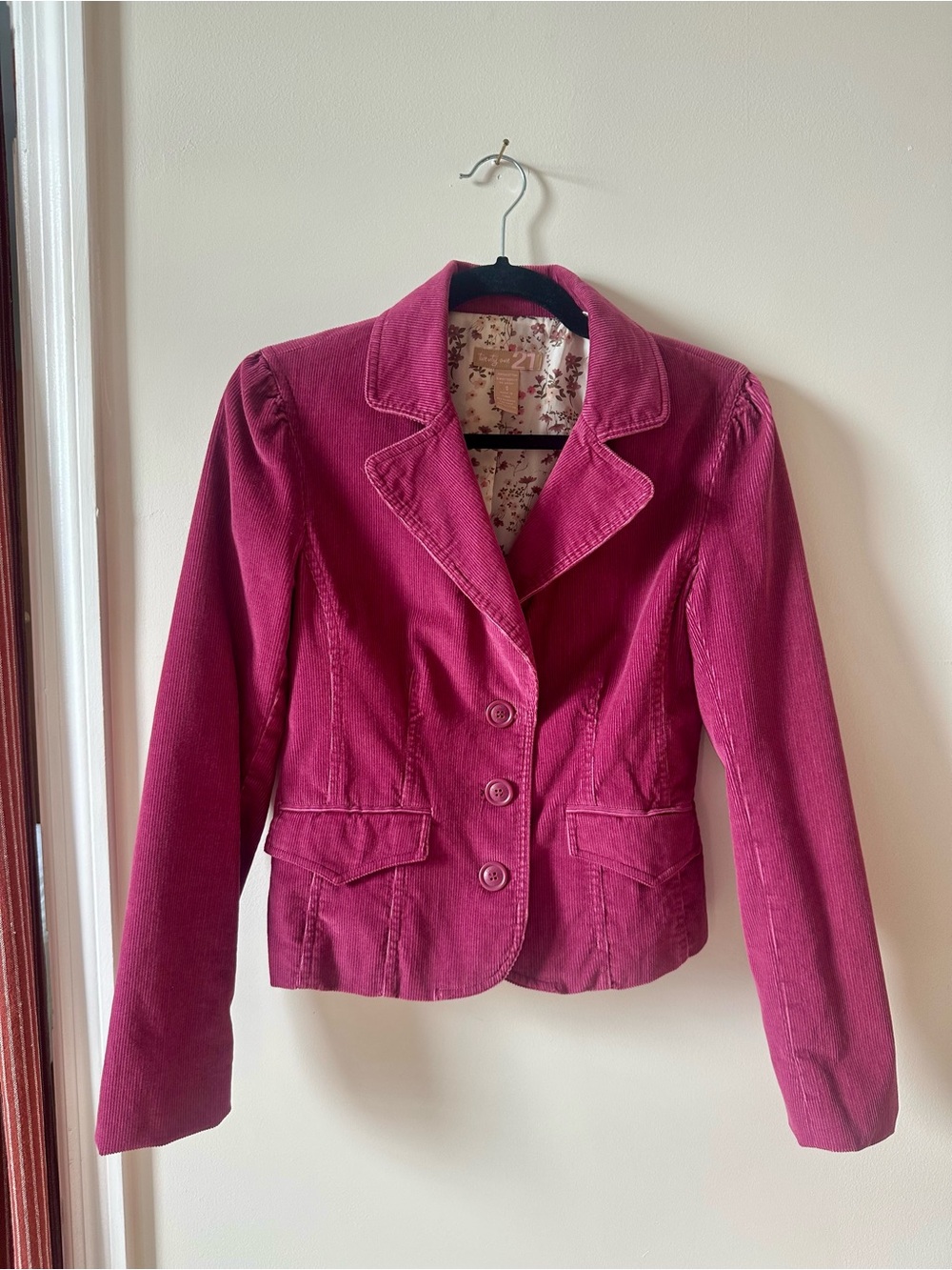 Women’s Pink Corduroy Blazer Jacket
